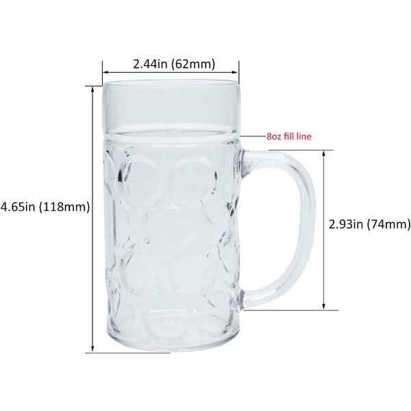 Lattice Routh Mini Plastic Beer Mugs, Dimpled Plastic Oktoberfest Beer